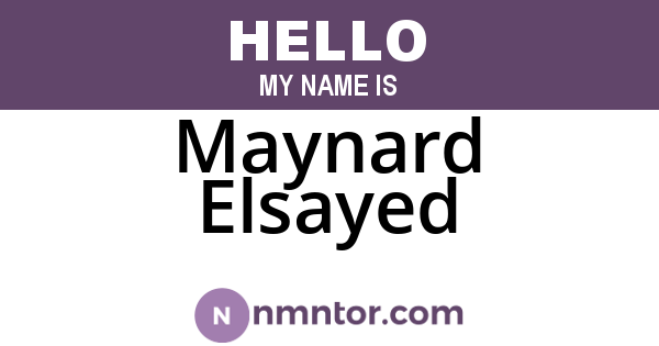 Maynard Elsayed