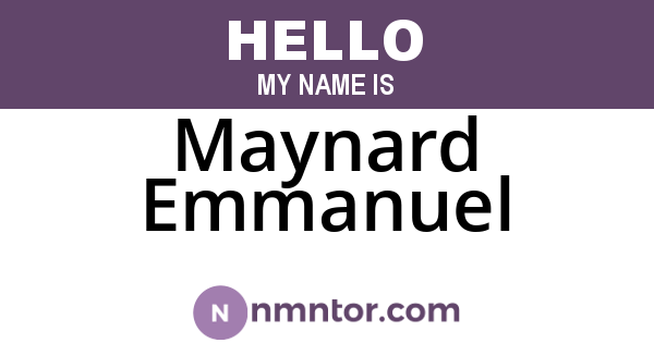 Maynard Emmanuel
