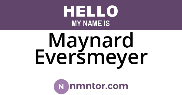 Maynard Eversmeyer