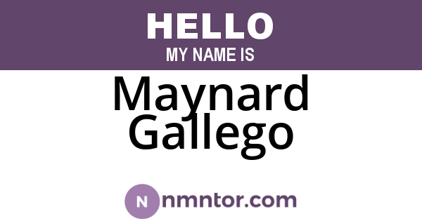 Maynard Gallego
