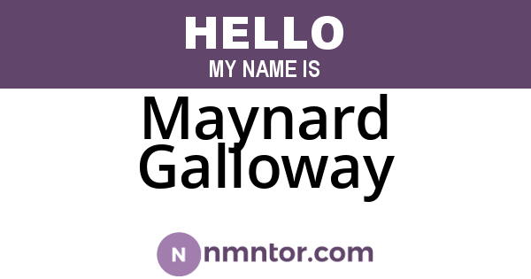Maynard Galloway