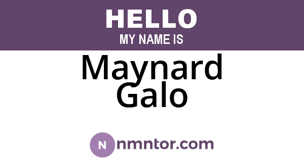 Maynard Galo