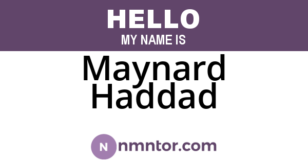 Maynard Haddad