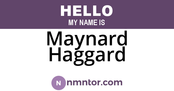 Maynard Haggard