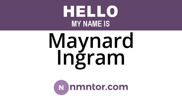 Maynard Ingram