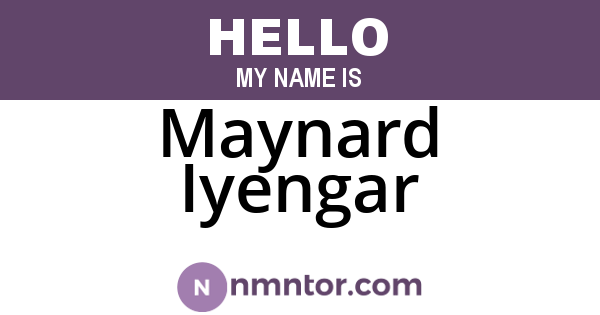 Maynard Iyengar