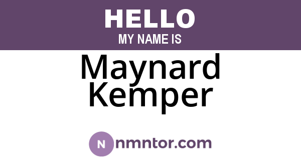 Maynard Kemper