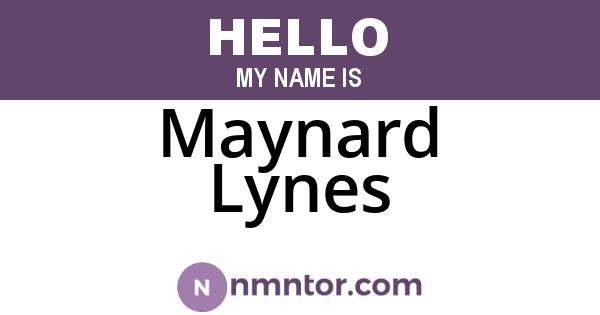 Maynard Lynes