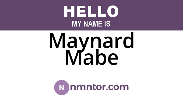 Maynard Mabe