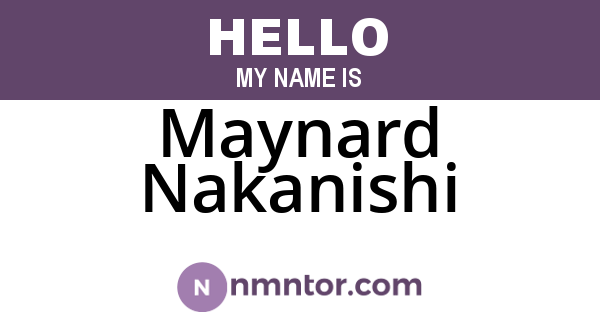 Maynard Nakanishi