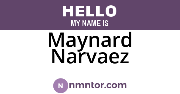 Maynard Narvaez