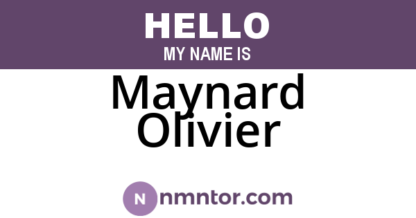 Maynard Olivier