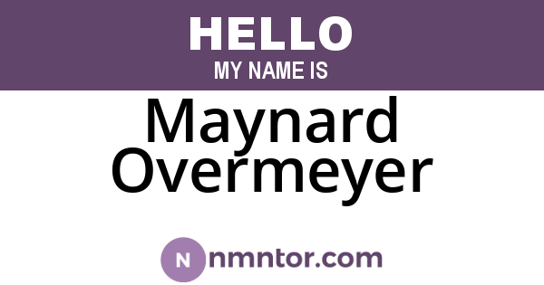 Maynard Overmeyer