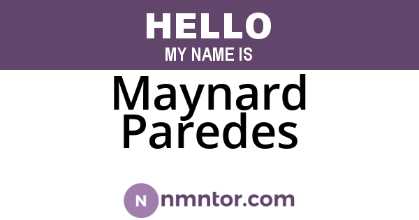 Maynard Paredes