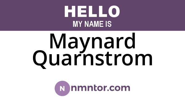 Maynard Quarnstrom