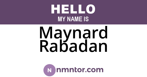 Maynard Rabadan