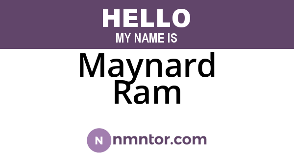 Maynard Ram