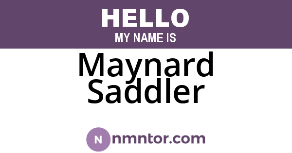 Maynard Saddler