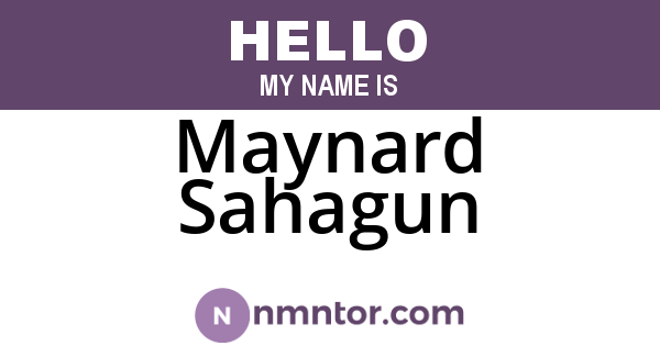 Maynard Sahagun