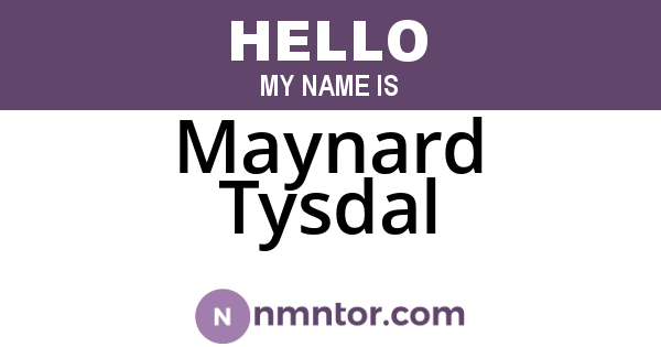 Maynard Tysdal
