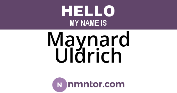 Maynard Uldrich