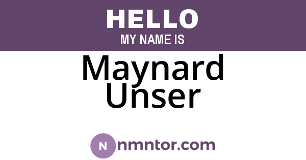 Maynard Unser