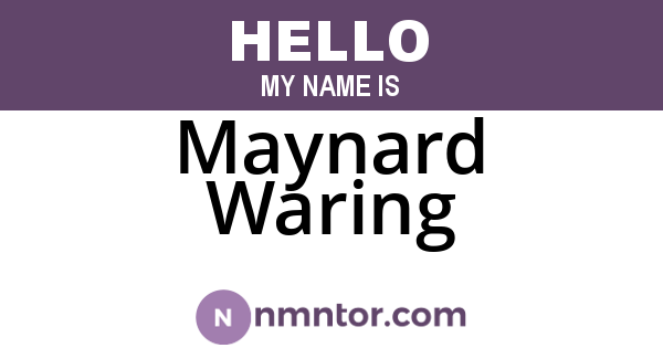 Maynard Waring