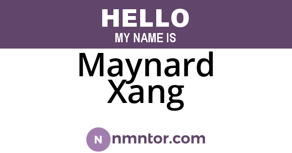 Maynard Xang
