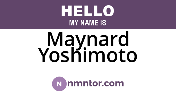 Maynard Yoshimoto