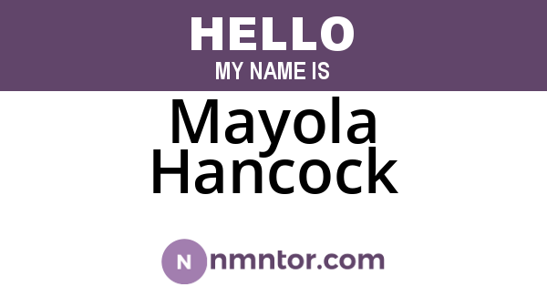 Mayola Hancock