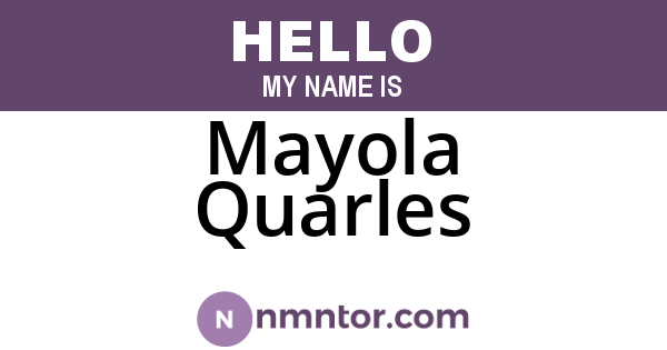 Mayola Quarles