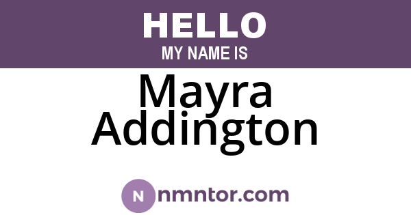Mayra Addington