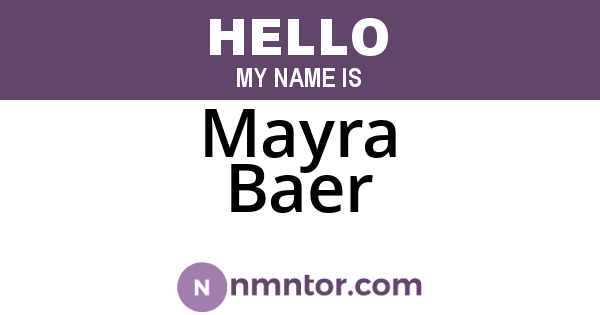 Mayra Baer