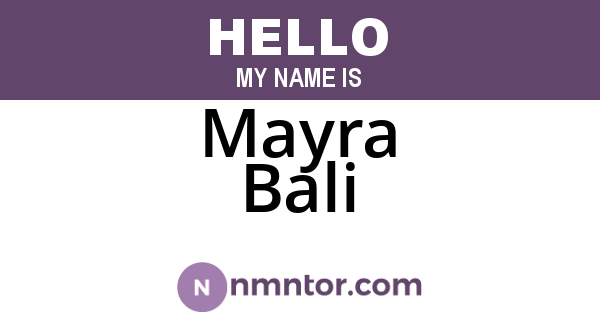 Mayra Bali