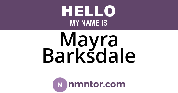 Mayra Barksdale