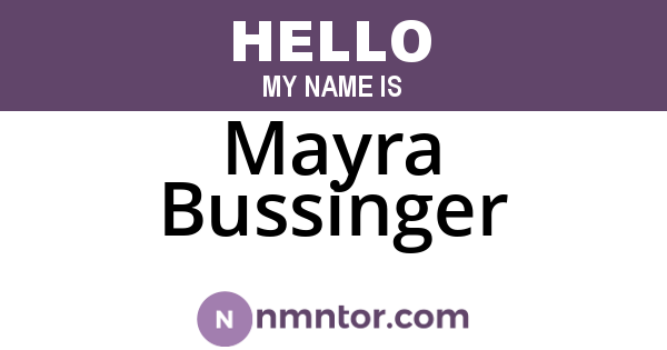 Mayra Bussinger