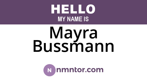 Mayra Bussmann