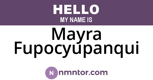 Mayra Fupocyupanqui