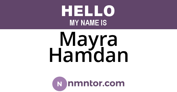 Mayra Hamdan