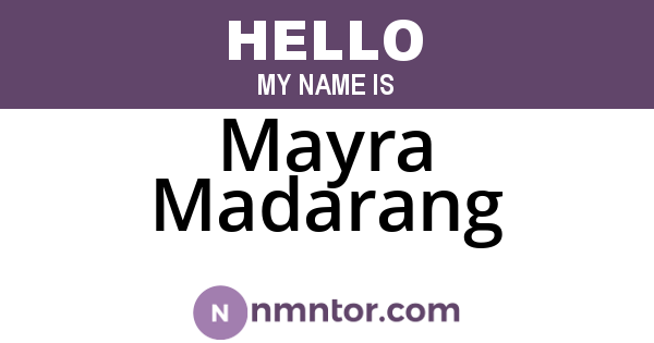 Mayra Madarang