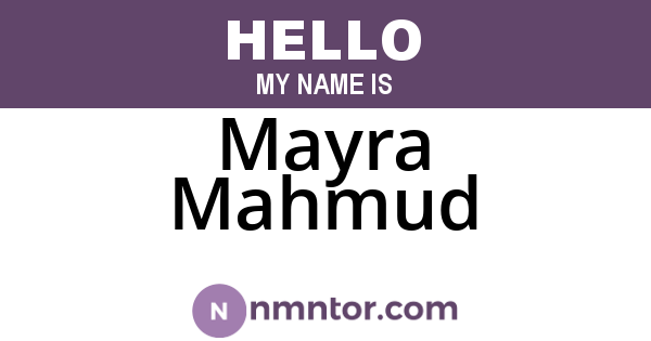 Mayra Mahmud
