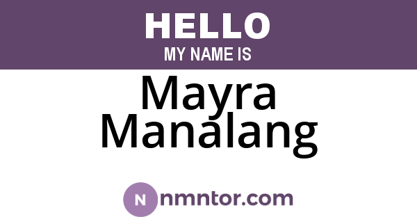 Mayra Manalang