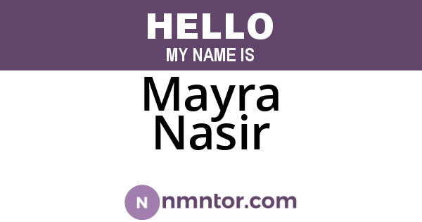 Mayra Nasir
