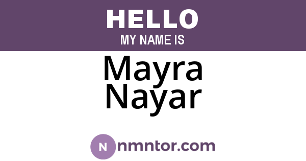 Mayra Nayar