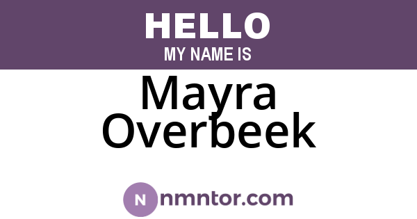 Mayra Overbeek
