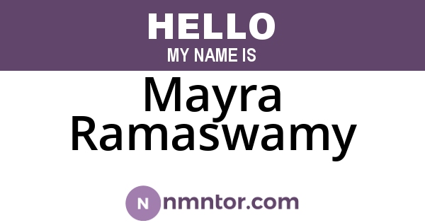 Mayra Ramaswamy