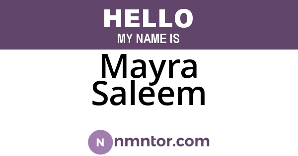 Mayra Saleem
