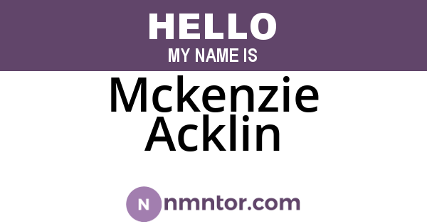 Mckenzie Acklin