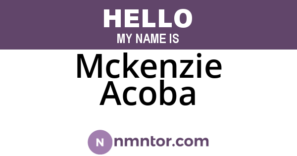 Mckenzie Acoba