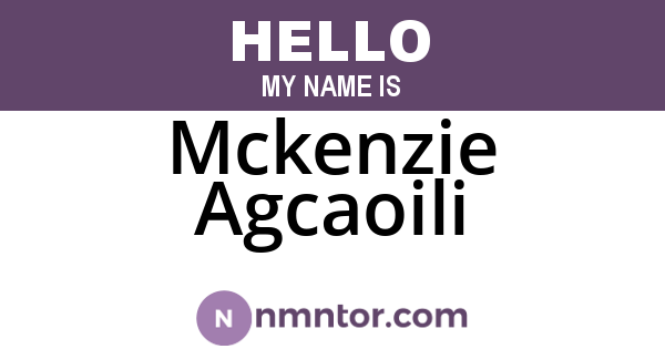 Mckenzie Agcaoili